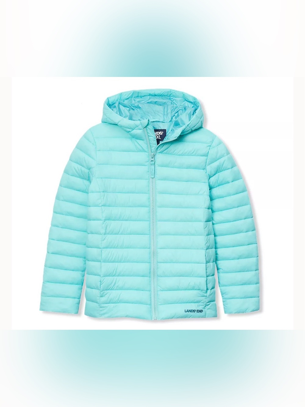 Lands' End Kids FeatherFree™ Insulated Hooded Packable Jacket - Size M - Picture 1 of 4